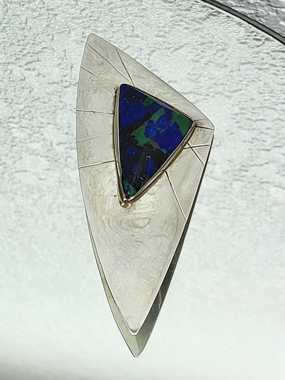 Very Rare Daum France Sterling Silver and Azurite 