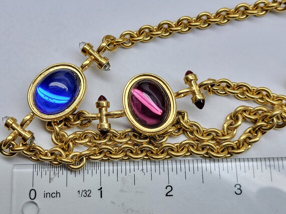 Vintage Monet Long Necklace, Monet Purple and Blu… - image 7