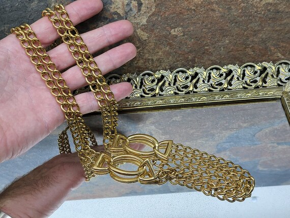 Vintage Napier Double Chain Necklace, Napier Gold… - image 2