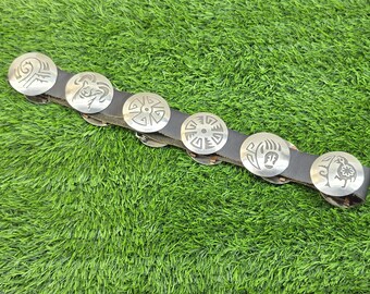 Vintage Native American Hopi Indian sterling silver conch Southwestern belt Old Pawn Overlaid Silver Hopi Link Concho Belt Sterling  main image 2