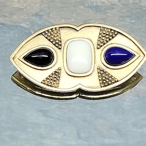 Vintage Monet Brooch, Monet Gold Tone Lucite Cabochon Brooch, Monet Runway Zantium Collection Brooch, Monet Directives Series Brooch