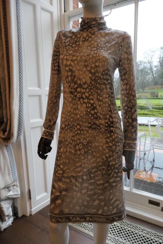 Leonard Paris fashion leopard print vintage dress