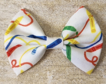 Crayon hair bow | Crayon bow | Back to school hair bow | School hair bow | Crayon hair clip | Back to school bow | Back to school hair clip