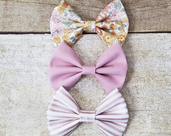 Dusty rose hair bow | Pink baby bows | Floral hair bow | Dusty rose bows | Baby bow set | Baby shower bow gift | Baby bows | Dusty Rose bow