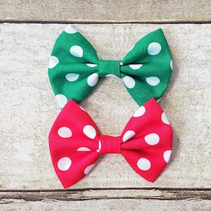 Christmas hair bows | Christmas bows | Christmas hair clips | Red and green bows | Christmas polka dot bow | Christmas baby bows | Christmas