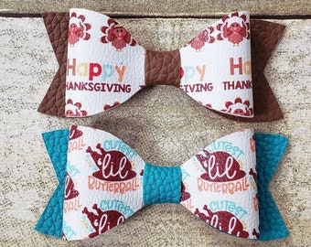 Thanksgiving hair bow | Thanksgiving bow | Thanksgiving hair clip | Turkey hair bow | Turkey bow | Babys first Thanksgiving | Thanksgiving