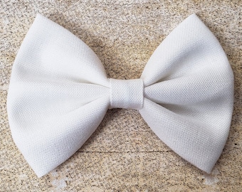 Solid white hair bow | White hair bow | White bows | White hair bow headband | White hair bow clip | Nylon headband bows | Toddler hair bows