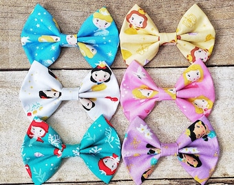 Princess hair bows | Princess bows | Disney princess hair bows | Disney princess bows | Princess hair clips | Disney princess hair clips