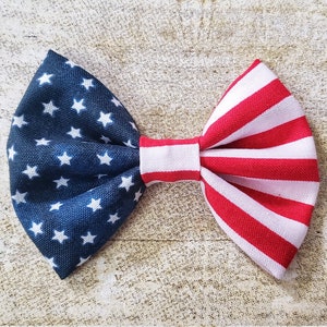 American Flag Hair Bow Patriotic Hair Bow Fourth of July - Etsy