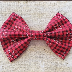 Buffalo plaid hair bow | Buffalo plaid bow | Red buffalo plaid bow | Red buffalo plaid hair bow | Snowflake hair bow | Snowflake bow | Bows