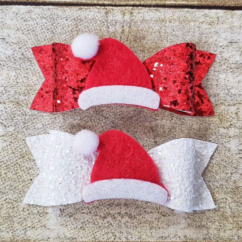 Santa & Bow Hair Clips main image 1