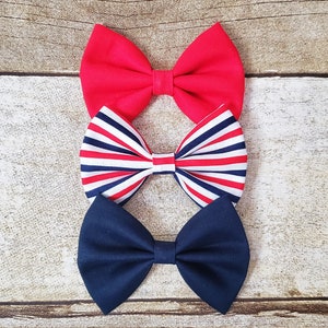 Red white and blue hair bow set | Red white and blue bows | Fourth of July hair bow set | Fourth of July bows | Patriotic hair bows | Bows