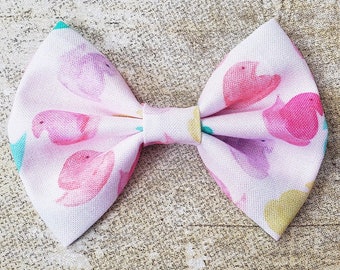 Peeps hair bow / Easter peeps hair bow / Easter hair bow / Peeps hair clip / Peeps chick hair bow / Baby girl Easter / Easter bow / Peeps