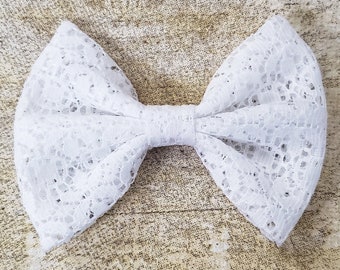 Lace hair bow | Lace bow | Lace baby bow | White lace bow | White lace hair bow | Lace hair clip | White lace hair clip | Lace baby gift