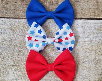 Red white and blue hair bow | Patriotic hair bow | Patriotic bow | Fourth of July hair bow | Fourth of July bow set | Patriotic hair bow set