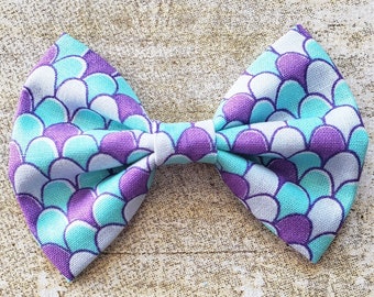 Mermaid hair bow | Mermaid bow | Mermaid birthday party | Mermaid hair clip | Mermaid headband | Purple and aqua bow | Baby girl mermaid