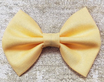 Yellow hair bow | Yellow bow | Yellow hair bow clip | Yellow headband bow | Easter hair bow | Pastel yellow hair bow | Light yellow hair bow