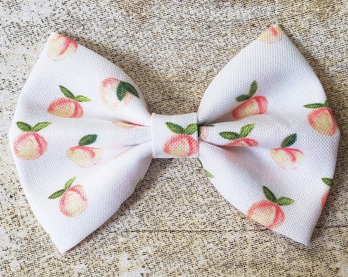 Peach Hair Bow Peach Hair Clip Peach Fruit Bow Fruit Etsy