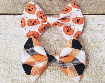 Pumpkin hair bow | Pumpkin bows | Pumpkin hair bow clip | Halloween hair bow | Halloween bows | Black and orange hair bow | Pumpkin headband