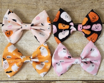 Halloween baby bows | Halloween hair bows | Baby girl Halloween | Halloween bows | Halloween hair clips | Ghost hair bow | Ghost bow