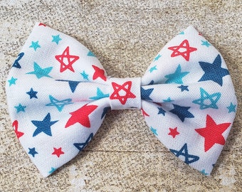 Fourth of July hair bow | Fourth of July bow | Star hair bow | Patriotic hair bow | Red white and blue bow | Red white and blue hair bow