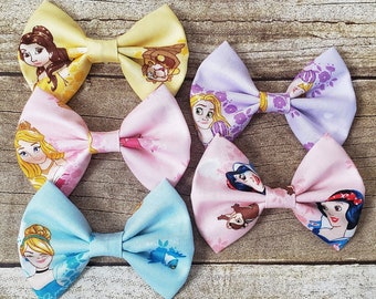 clay bow clay center Ariel hairbow Belle hairbow Elsa hairbow Princess Bow Jasmine hairbow