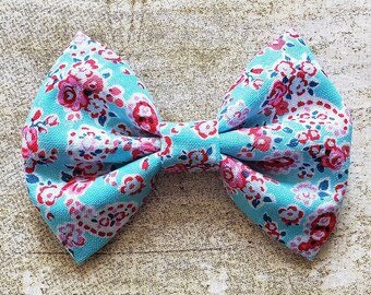 Floral hair bows | Girl hair bows | Flower hair bows | Floral headband baby | Blue hair bows | Toddler hair bows | Floral headband toddler