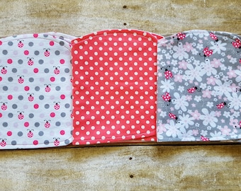 Burp cloth sets | Girl burp cloths | Ladybug burp cloths | Burp cloths | Baby burp cloths | Pink burp cloths | Baby girl gift | Burp rags