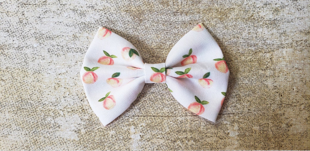 Peach Hair Bow Peach Hair Clip Peach Fruit Bow Fruit Etsy
