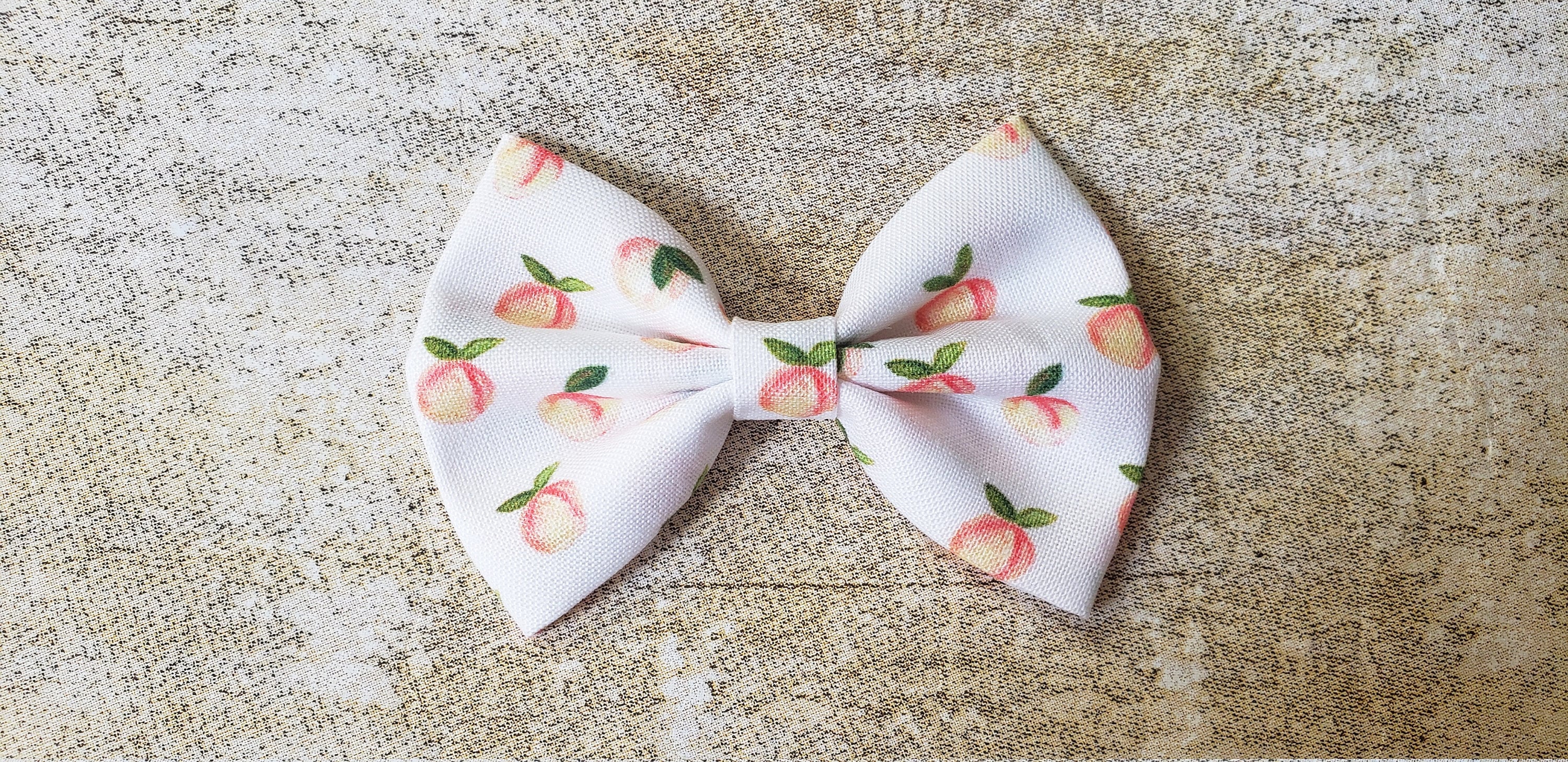 Peach Hair Bow Peach Hair Clip Peach Fruit Bow Fruit Etsy