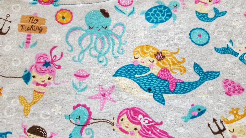 Mermaid baby gift Mermaid baby shower Mermaid baby Baby girl mermaid Girl burp cloth sets Baby girl burp cloths Burp cloths girl image 10