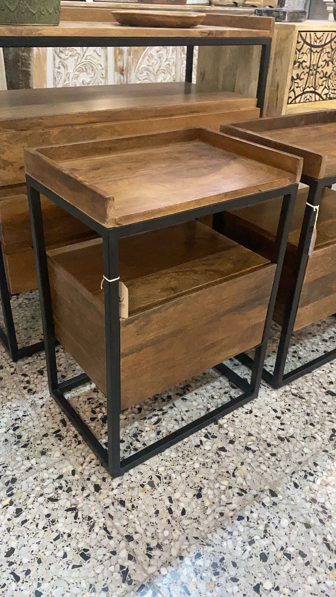 Industrial nightstand Etsy