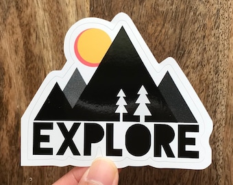 Explore Sticker, Travel Sticker, Mountain Sticker, Laptop Sticker