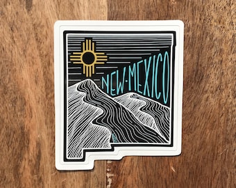 New Mexico Sticker, New Mexico Decal, New Mexico Zia, Zia Sticker, Mountain Sticker, Laptop Sticker