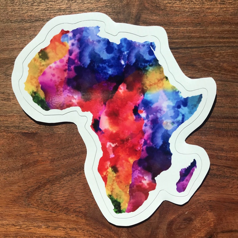Africa Sticker Africa Decal Watercolor Sticker Laptop Etsy