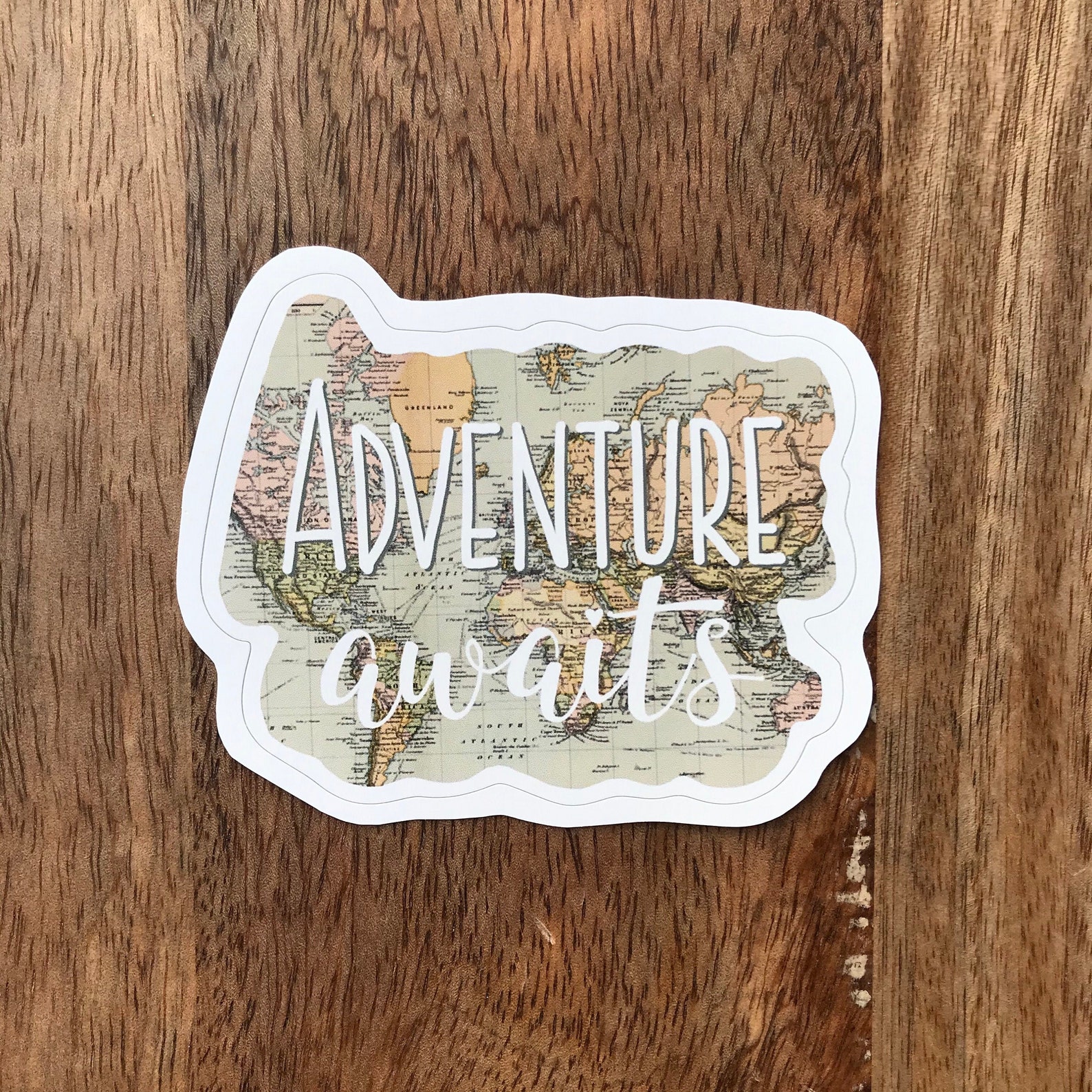 Adventure Awaits Sticker Travel Map Sticker Travel Laptop | Etsy