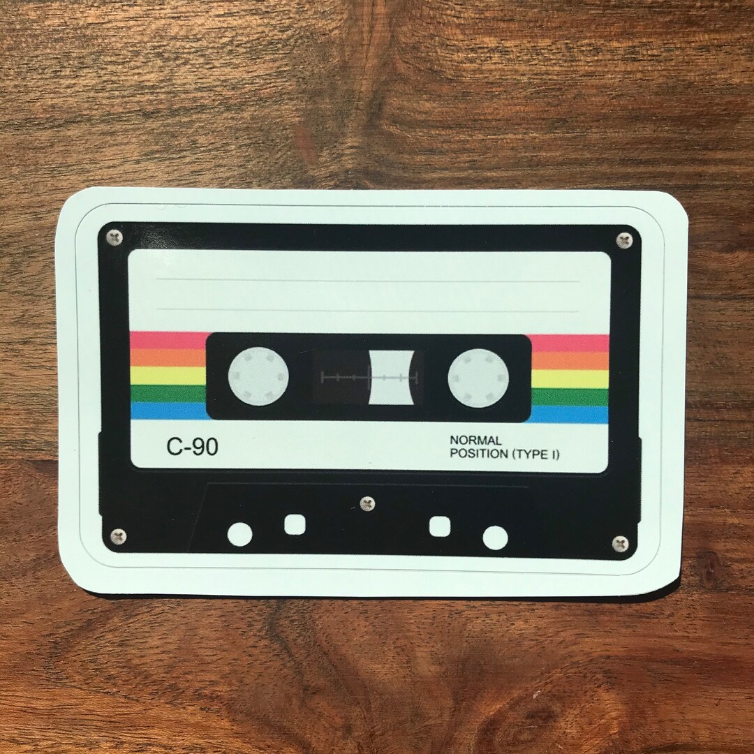 Cassette Tape Sticker, Mix Tape Sticker, Sticker, Laptop