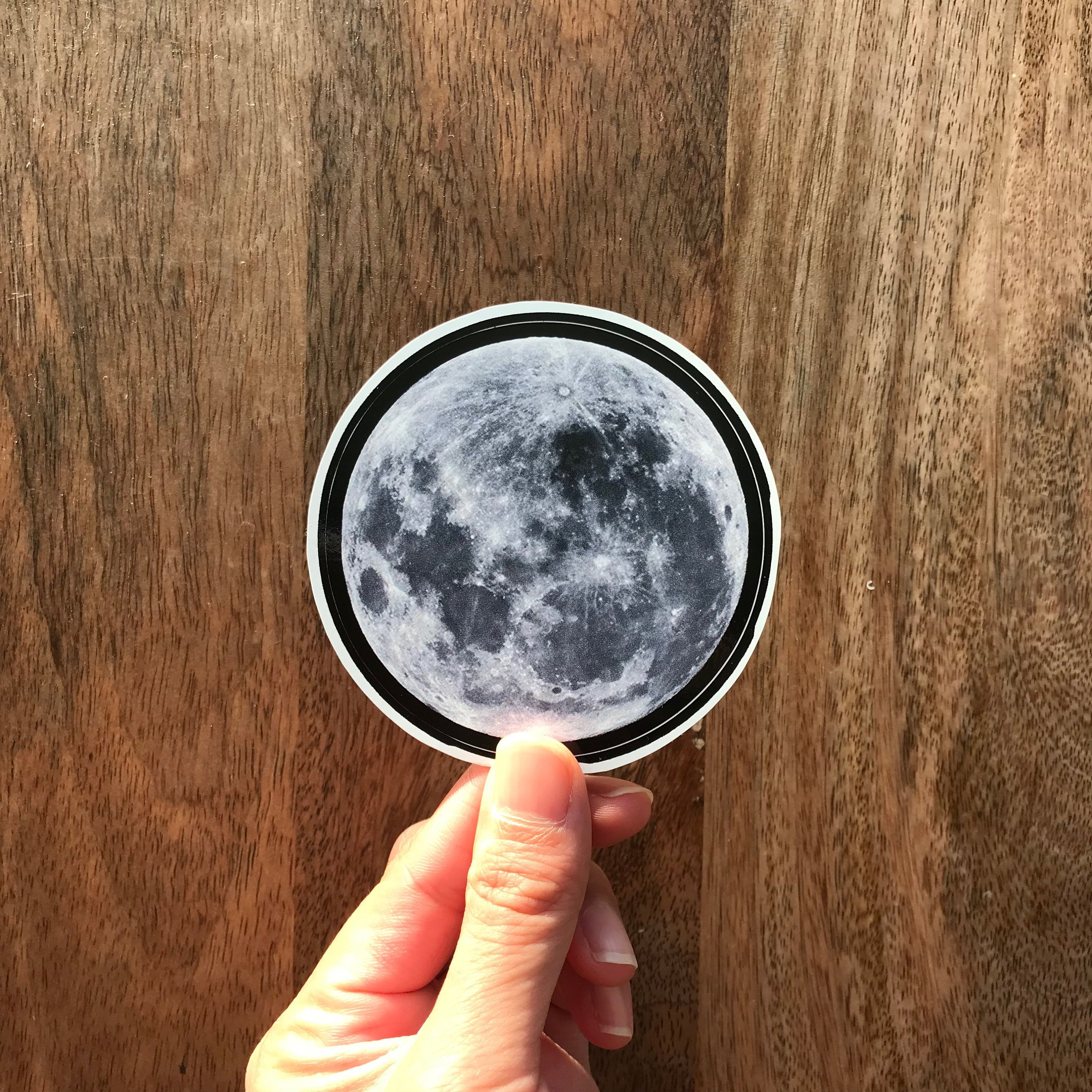 Moon Sticker Full Moon Sticker Moon Decal Lunar Sticker Etsy