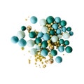 Edible Pearls/Sea Green/Aqua/Gold