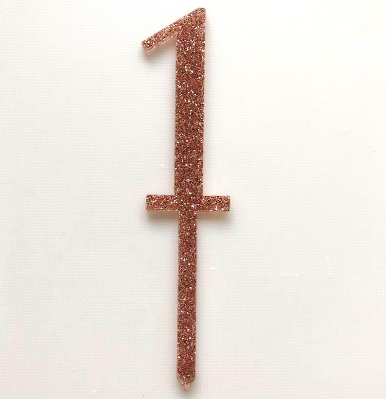 Number Cake Topper | Rose Gold Sparkle | Birthday Cake - Etsy
