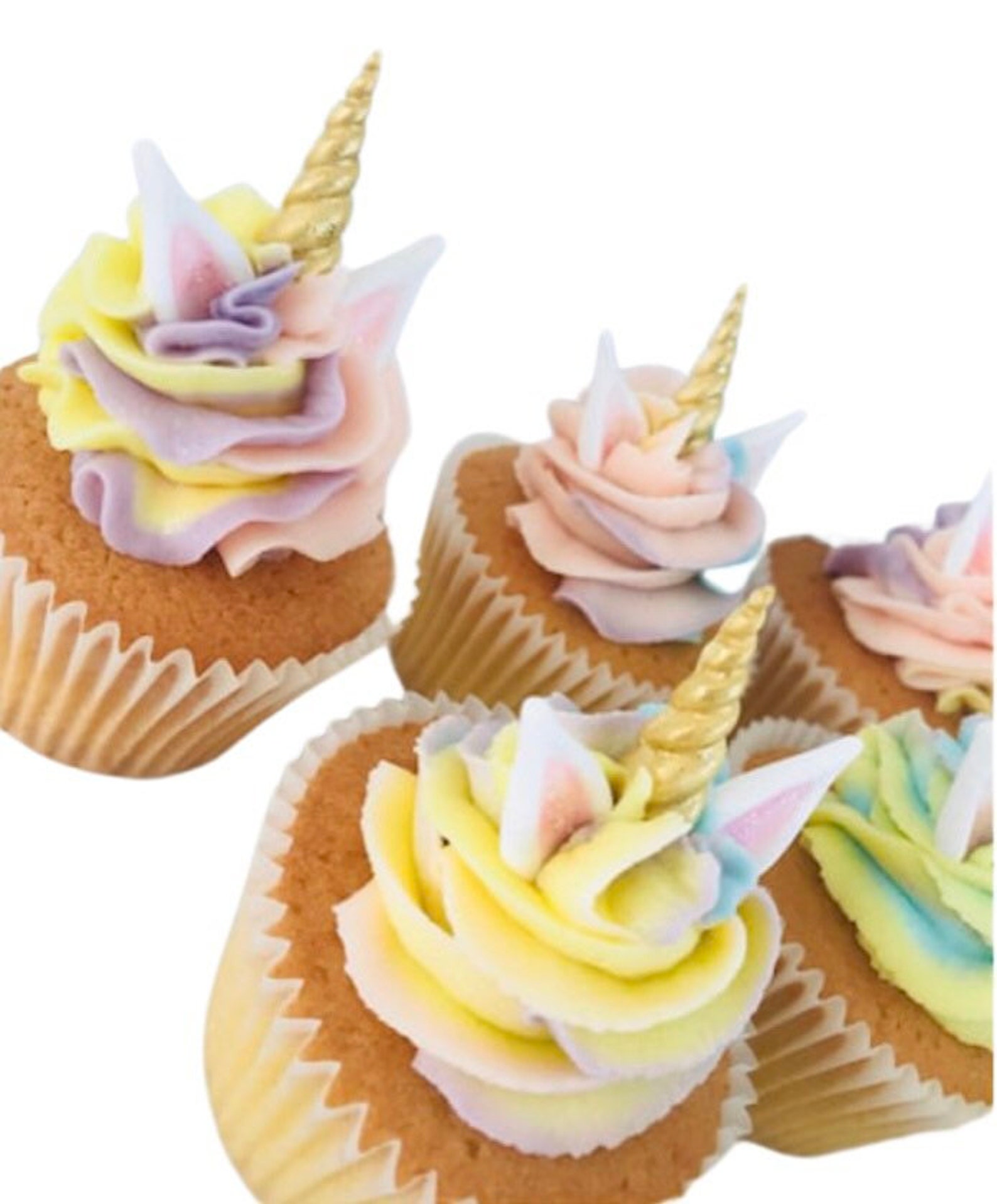 unicorn cupcake toppers horns ears edible etsy