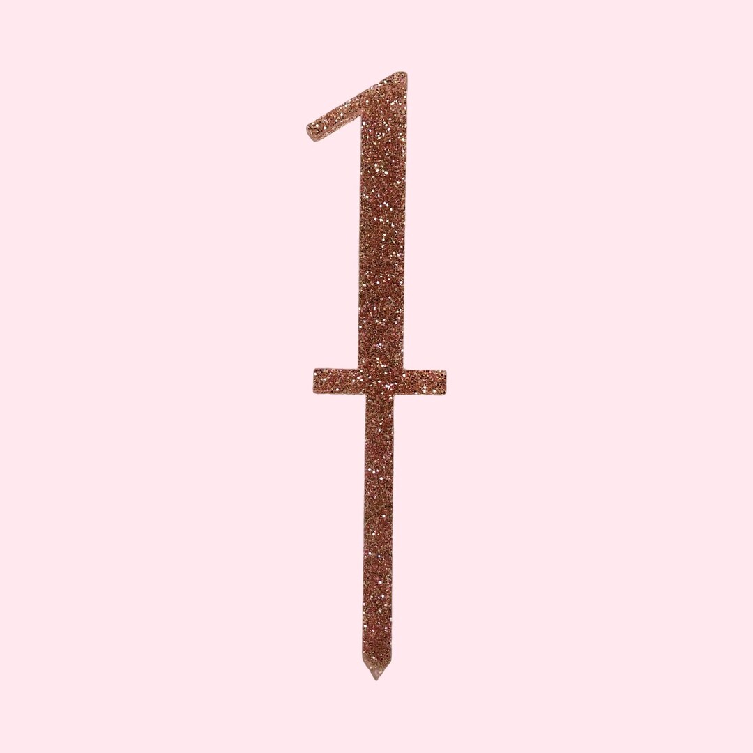 Number Cake Topper | Rose Gold Sparkle | Birthday Cake - Etsy