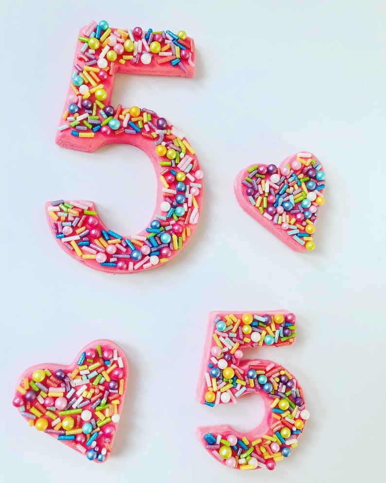 Edible Rainbow Sprinkle Number. Etsy
