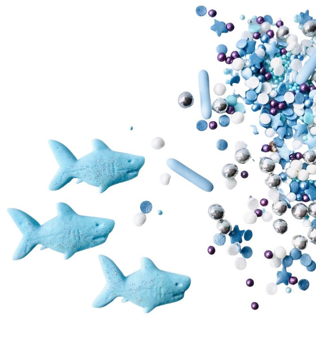 Edible Sharks/sprinkles. Cake Toppers. - Etsy