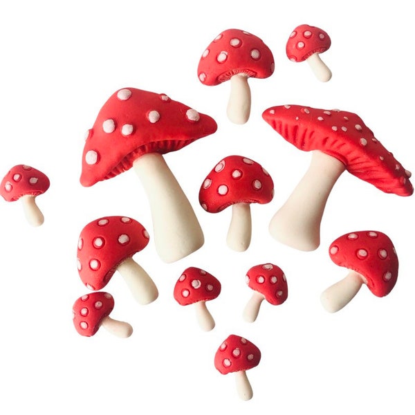 Toadstools comestibles/toppers de gâteau.