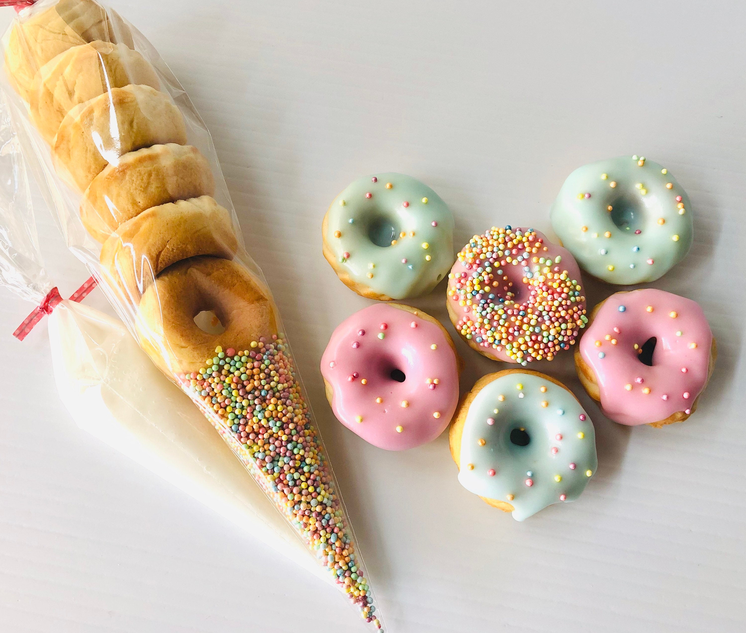 Baked mini Donut Cone/icing/sprinkles. Party/sweet/cone. Etsy