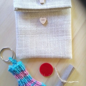 Mini socks shopping token gift unique handmade hand knitted keychain bag dangling handmade image 1