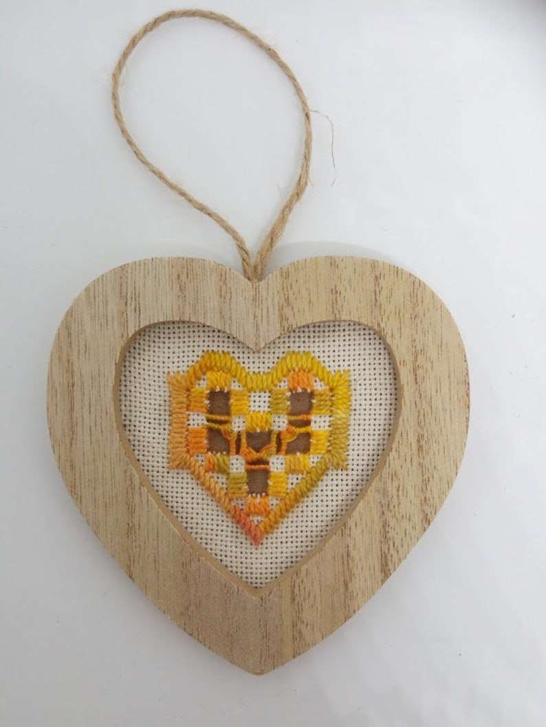 Decorative heart with Hardanger embroidery Mother's Day Mother's Day heart lovingly unique image 1