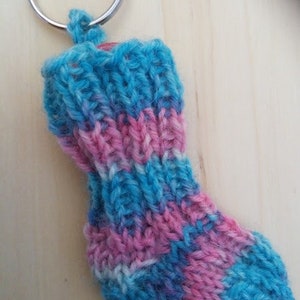 Mini socks shopping token gift unique handmade hand knitted keychain bag dangling handmade 4