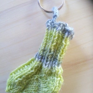 Mini socks shopping token gift unique handmade hand knitted keychain bag dangling handmade 8